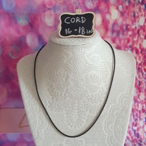 Black Cord Style Necklace - 16-18 Inch